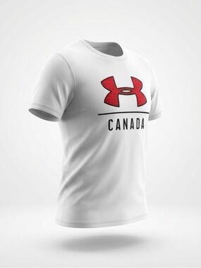 Under Armour Canada White Tee with Red Logo